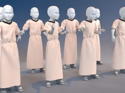 Girl mannequin arabic 4 x different models 32 poses 3D model
