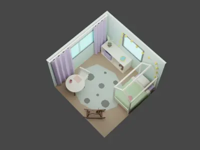 Child Room 4 Low-poly 3D model
