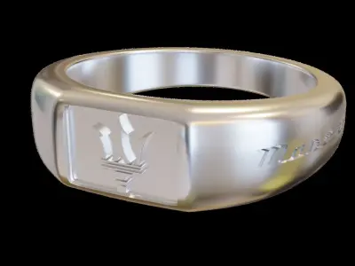 Custom Maserati Signet Ring 3D print model
