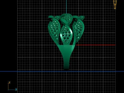 Women Stone Rings Diamond 3D print model buy