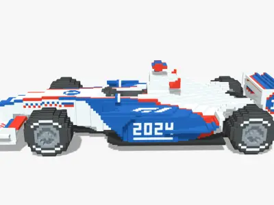 Voxel F1 Car Low-poly 3D model