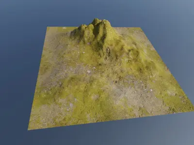 Aerial Grassy and Rocky Mountain 1 Free 3D model