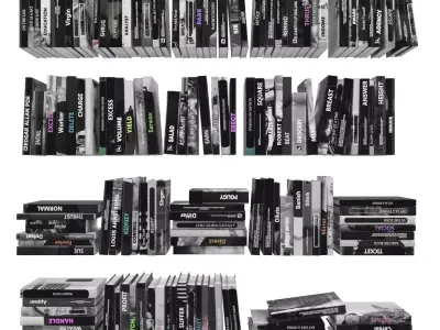 Books 150 pieces 3-6-2 Low-poly 3D model
