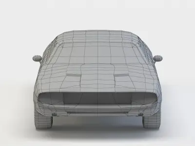 Black car Low-poly 3D model