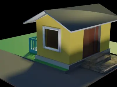 Small building Blender model with color Free 3D model