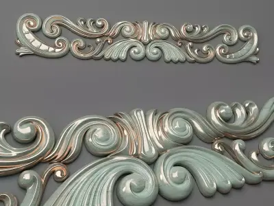 Cartouche decorative scrolls - decorative scrolls 3D print model