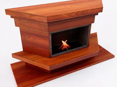 Fire Place 3d model  Low-poly 3D model