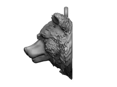 bear head pendant 3D print model