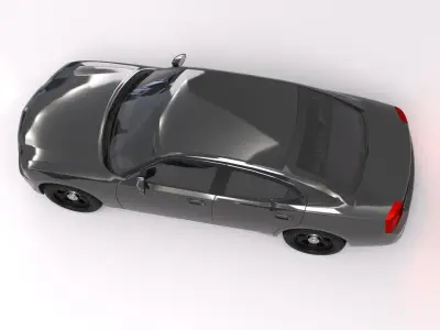 Dodge Charger 2008 with rig Low-poly 3D model