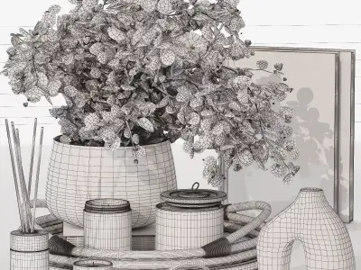 Decorative Set 036 Low-poly 3D model