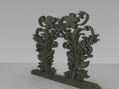 3D Rendering of Gapura Ornament Low-poly 3D model