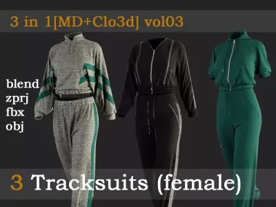 3 Tracksuits for women vol03 3D model