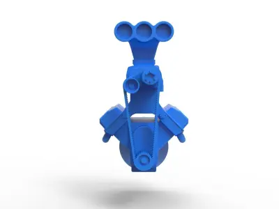 Engine V8 Scale 1 to 24 3D print model