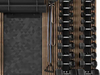 Home Gym Yoga Fitness Decoration Set 051 3D model