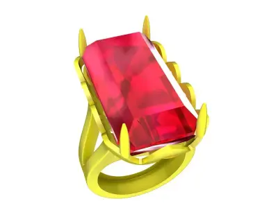 A7606 Big Main Stone Diamond Women Fashion Ring 3D Model 3D print model