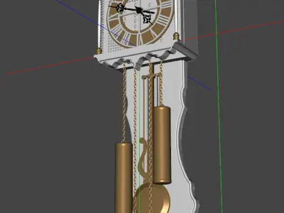 Antique wall clock 3D model