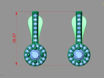 Women Earrings 3DM STL Womens Earring Renders 3D print models   3D print model 17