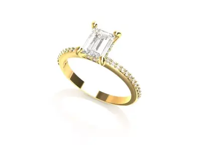 Solitaire Engagement Ring 3D print model