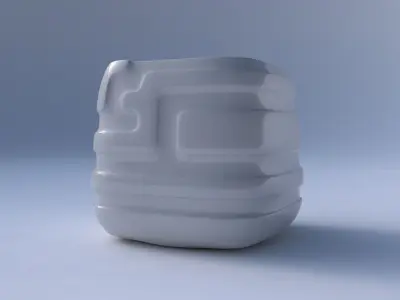 Vase quadratic stumpy with smooth ribbons 3D print model