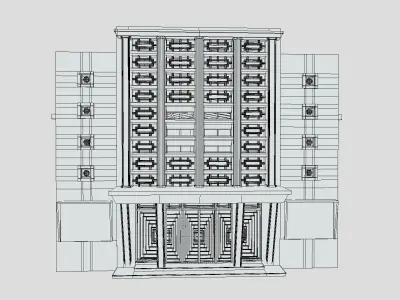 Colonial Building Low-poly 3D model