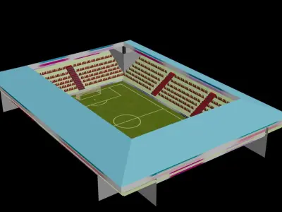 Football Field Low-poly 3D model get