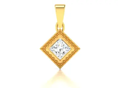 Solitaire Women Princess Pendants 3dm STL OBJ FBX Render Details 3D print model
