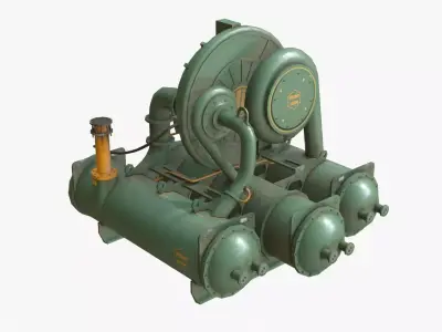 Industrial Compressor Low-poly 3D model