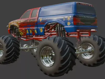Custom Monster Truck 3D Model 3D model