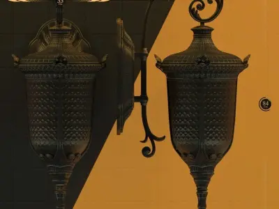 CLASSICAL OUTDOOR WALL LAMP -Model 10- Low-poly 3D model