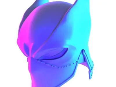 Oni Batman Samurai menpo mask Japanese toy 3D print model