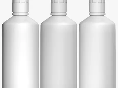 White Plastic Bottle 3D model