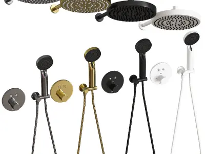 ACQUAVITA CHROME PUSH BUTTON RAINFALL SHOWER 3D model