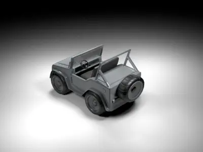 Jeep car modeling Free low-poly 3D model