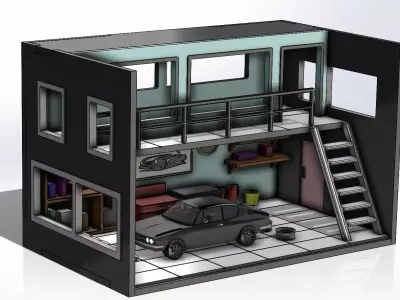 car garage model 3D print model