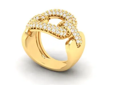 Luxury Knot Diamond Ring for Women  544 3D print model