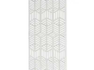 White Wall Panel 3D model get