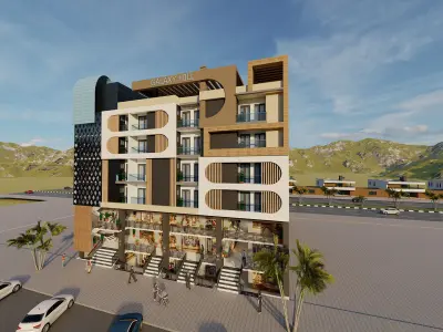 Residential Building  OR APARTMENT BUILDING DESIGN  3D model Low-poly 3D model