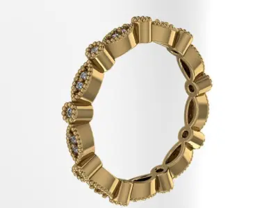 eternity band diamond ring marquise round 3D print model