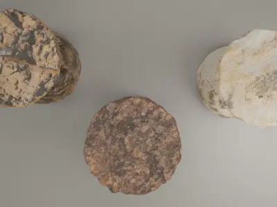 Designer stone bar stool Low-poly 3D model