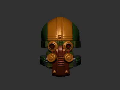 helmet high poly sculpt 3d printable ver 7 3D model 3D model