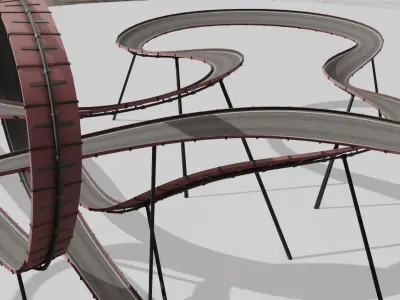 Acrobatic Track  Low-poly 3D model