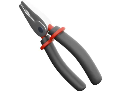 Plier cartoon icon 3D model