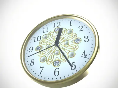 Wall Clock Low-poly 3D model