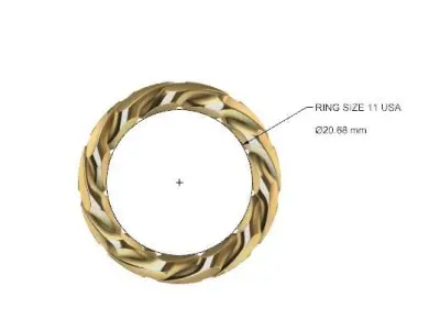 CUBAN RING SIZE 11 USA 3D print model