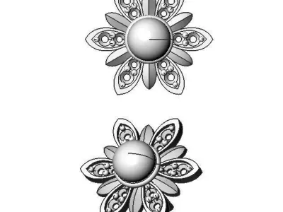 jewelry set  Flowers 3D print model