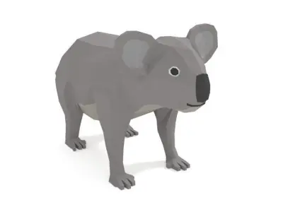 Low Poly Cartoon Koala Low-poly 3D model
