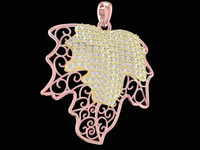 Luxury Leaf Shape Diamond Pendant Jewelry 1254 3D print model