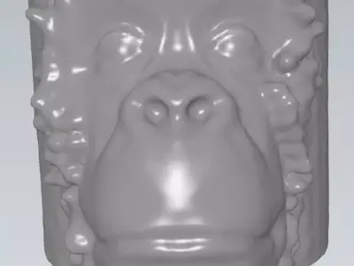 MakeIT Chimpanzee Vase Planter 3D Model 3D model