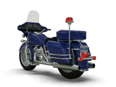 Police Motorcycle Lowpoly  Low-poly 3D model