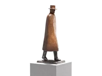 Walking Man Bronze Sculpture 3D model